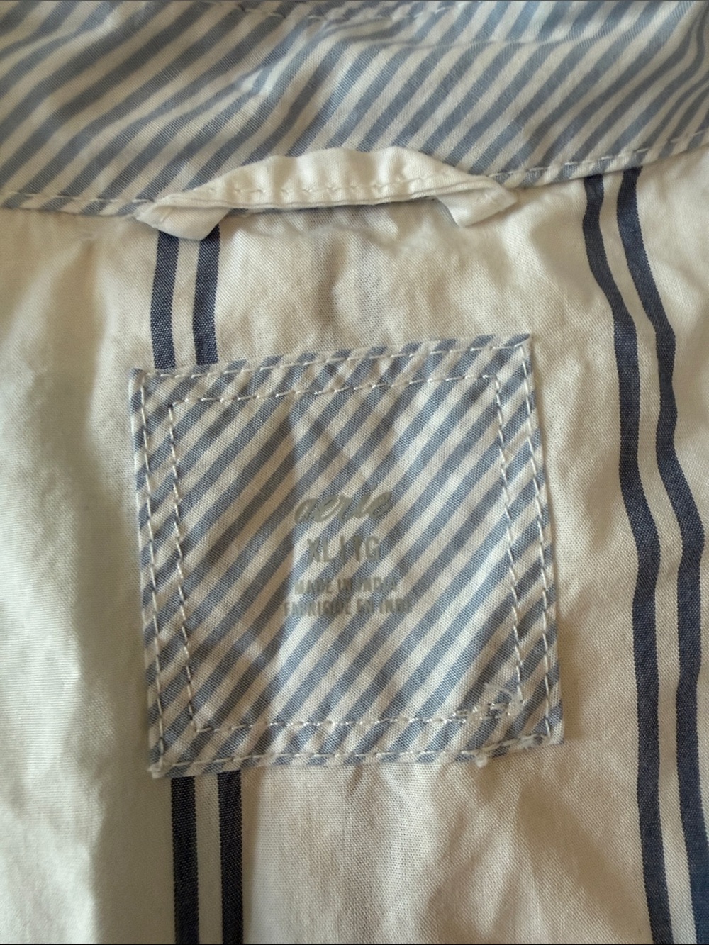 aerie White Button-Down Shirt and shorts set with Blue Stripes - Picture 2 of 4
